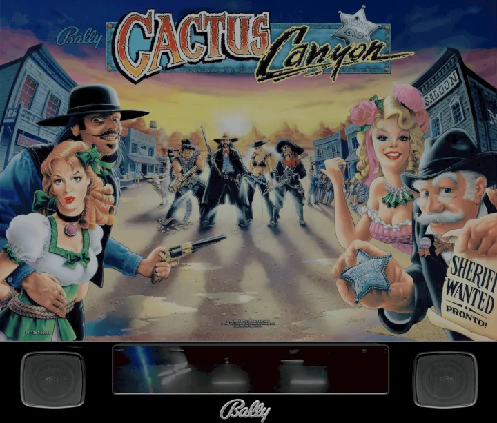 Fond de verre de Cactus Canyon – flipper Bally