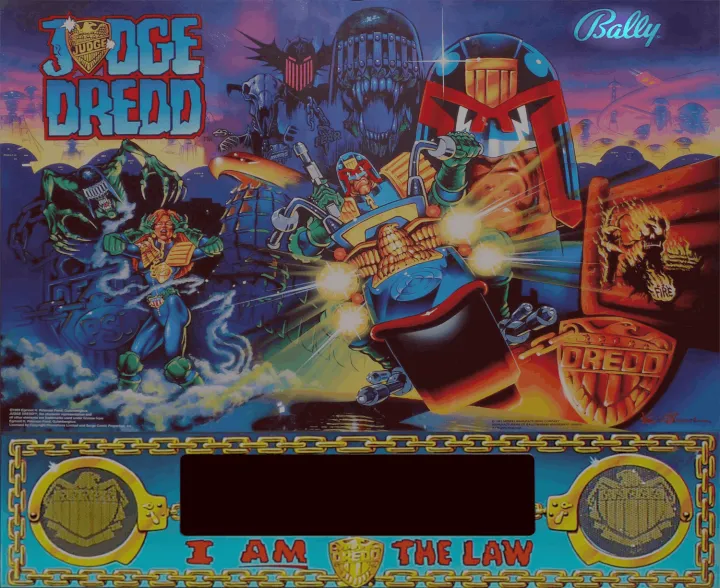 Fond de verre de Judge Dredd – flipper Bally