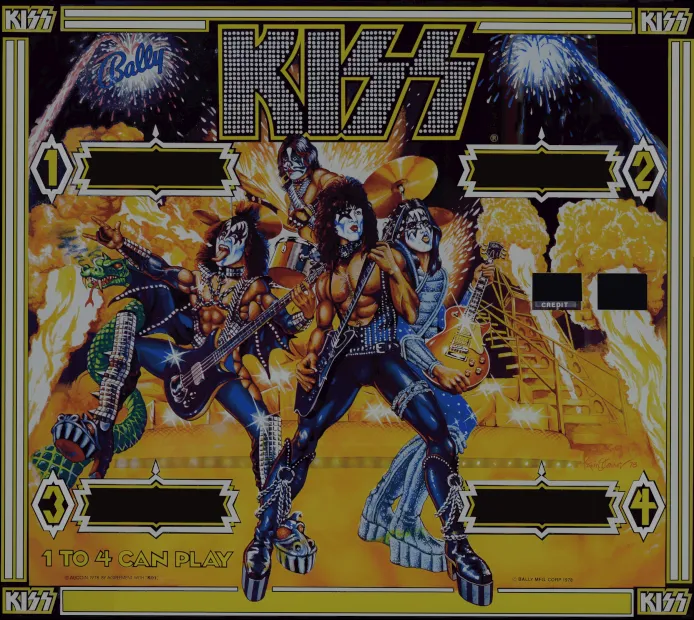 Fond de verre de Kiss – flipper Bally
