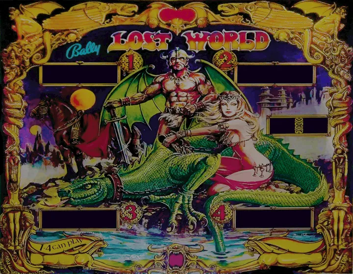 Fond de verre de Lost World – flipper Bally