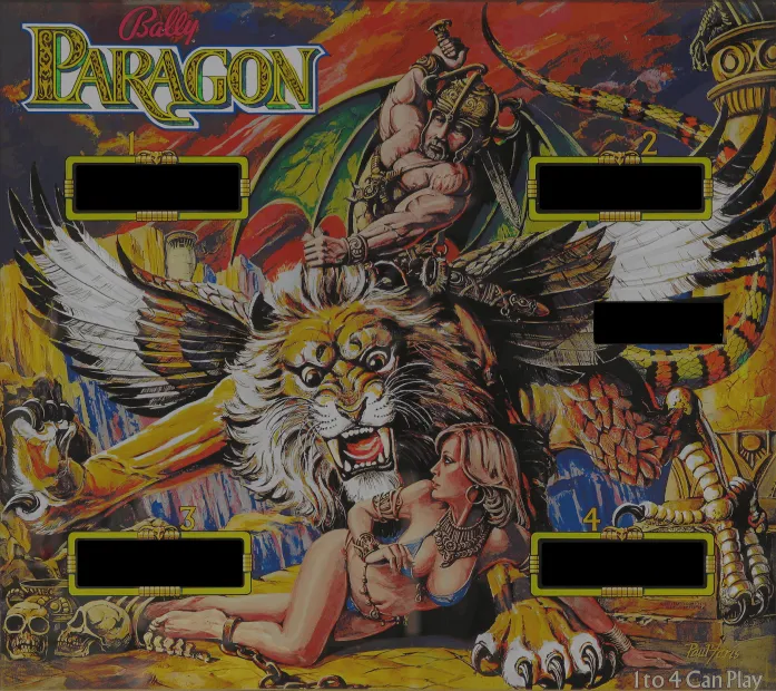 Fond de verre de Paragon – flipper Bally