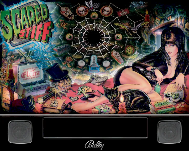 Backglass de Scared Stiff – pinball Bally
