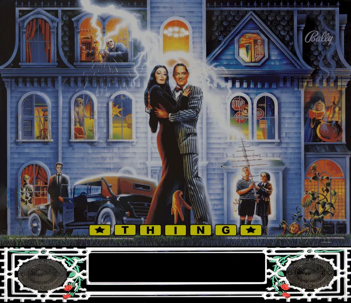 Fond de verre de The Addams Family – flipper Bally