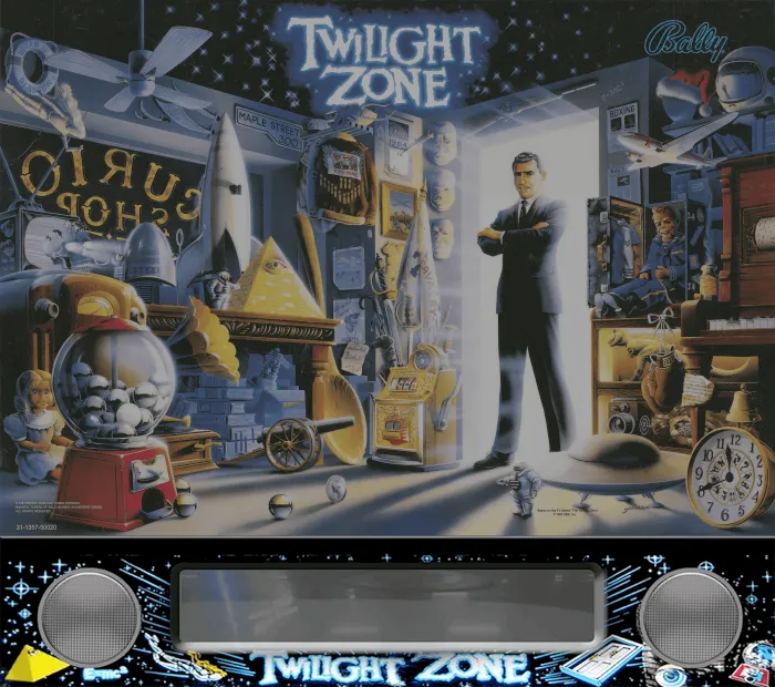 Fond de verre de Twilight Zone – flipper Bally