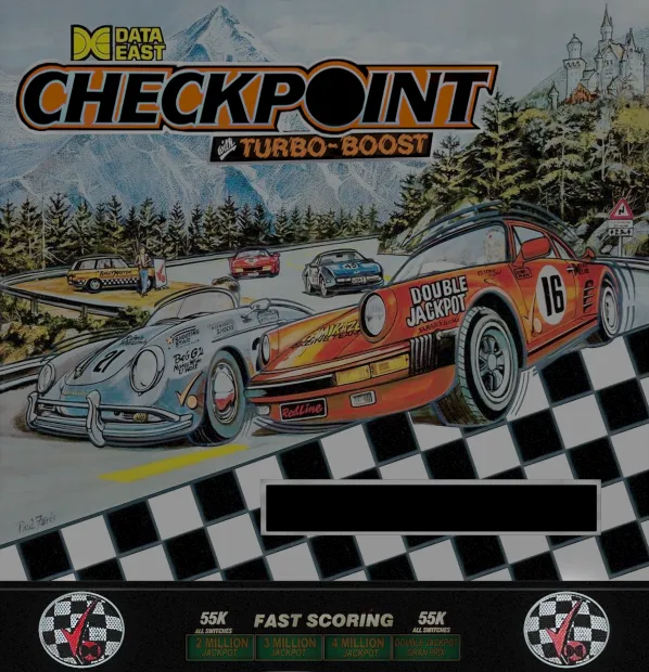 Fond de verre de Checkpoint – flipper Data East