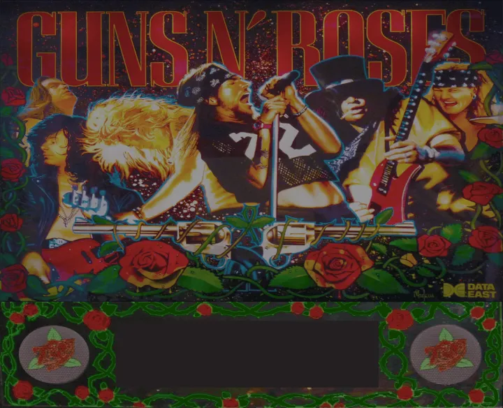 Fond de verre de Guns N Roses – flipper Data East