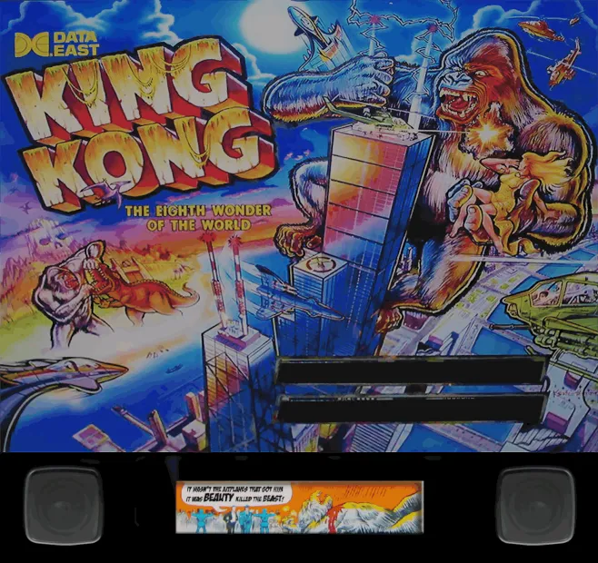 Fond de verre de King Kong – flipper Data East