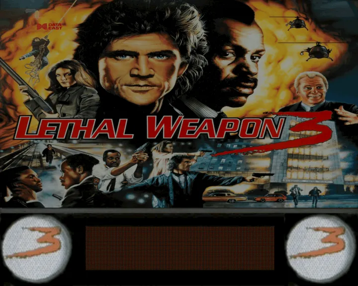 Fond de verre de Lethal Weapon 3 – flipper Data East