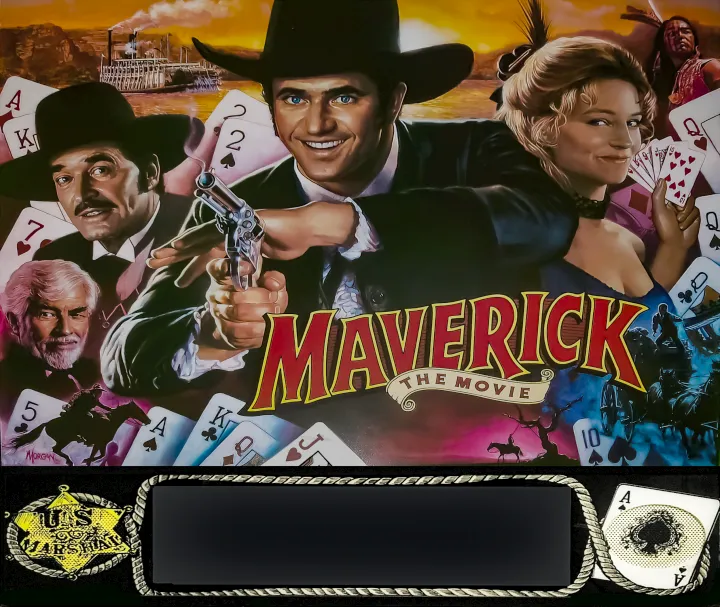 Fond de verre de Maverick – flipper Data East