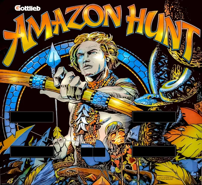 Fond de verre de Amazon Hunt – flipper Gottlieb