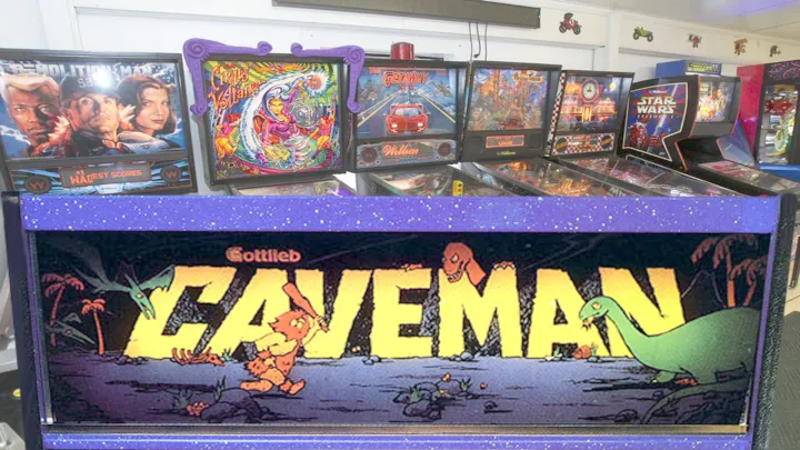 Fond de verre de Caveman – flipper Gottlieb