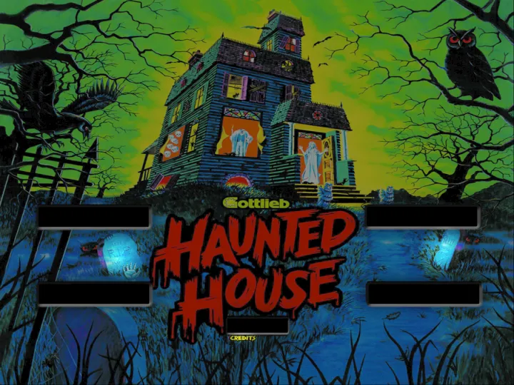 Fond de verre de Haunted House – flipper Gottlieb