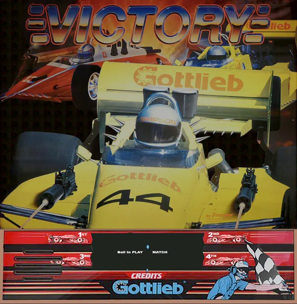 Fond de verre de Victory – flipper Gottlieb