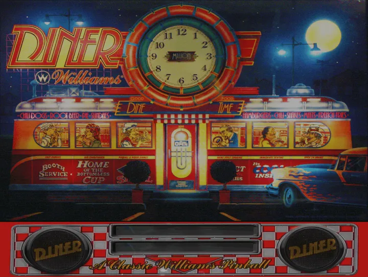 Fond de verre de Diner – flipper Williams