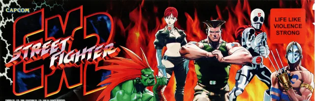Bandeau de la borne Street Fighter EX2 (Arika)