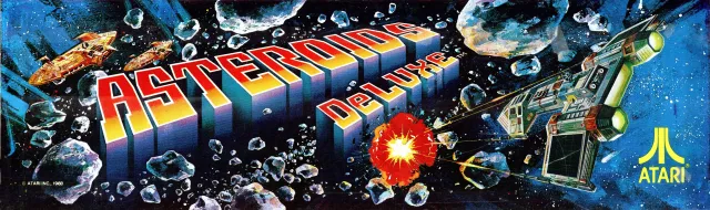 Bandeau de la borne Asteroids Deluxe (Atari)