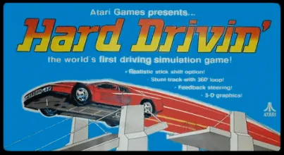 Bandeau de la borne Hard Drivin (Atari Games)