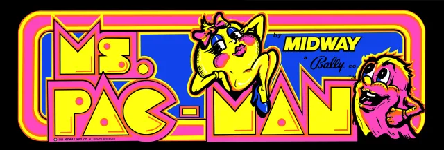 Bandeau de la borne Ms. Pac-Man (Bally Midway)