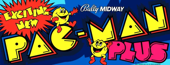 Bandeau de la borne Pac-Man Plus (Bally Midway)