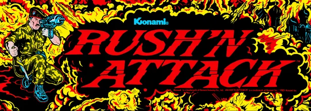 Bandeau de la borne Rush'n Attack (Konami)