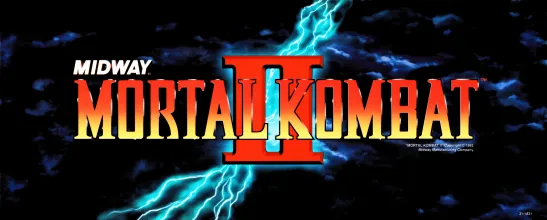 Marquee van de arcadekast Mortal Kombat II (Midway)