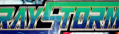 Bandeau de la borne RayStorm (Taito)