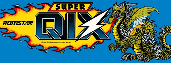 Bandeau de la borne Super Qix (Taito)