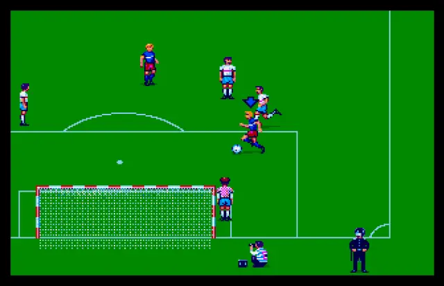 Screenshot van World Trophy Soccer – arcadespel Arcadia Systems