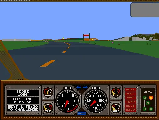Capture d'écran de Hard Drivin – jeu d'arcade Atari Games