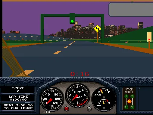 Capture d'écran de Race Drivin – jeu d'arcade Atari Games