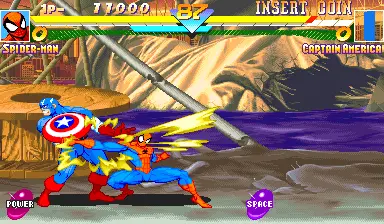 Capture d'écran de Marvel Super Heroes – jeu d'arcade Capcom