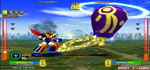 Screenshot van Tech Romancer – arcadespel Capcom