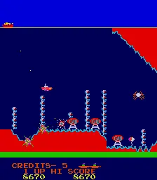 Capture d'écran de Battle of Atlantis – jeu d'arcade Comsoft