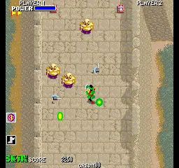Capture d'écran de Garyo Retsuden – jeu d'arcade Data East