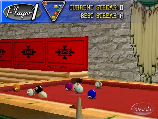 Capture d'écran de Virtual Pool – jeu d'arcade Incredible Technologies
