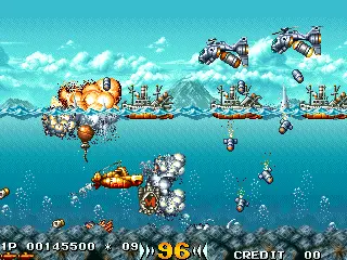 Capture d'écran de In the Hunt – jeu d'arcade Irem