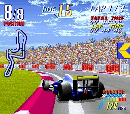 Capture d'écran de F1 Grand Prix Star II – jeu d'arcade Jaleco
