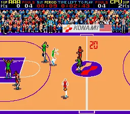 Schermata di Double Dribble – gioco arcade Konami