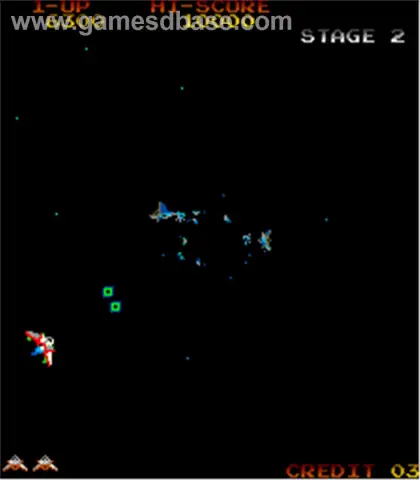 Capture d'écran de Gyruss – jeu d'arcade Konami