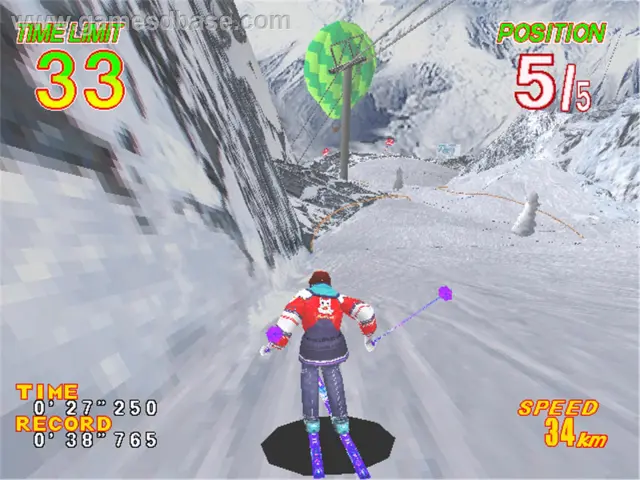 Capture d'écran de Alpine Racer 2 – jeu d'arcade Namco