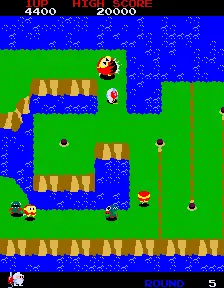 Screenshot van Dig Dug II – arcadespel Namco