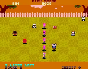 Capture d'écran de Hopping Mappy – jeu d'arcade Namco