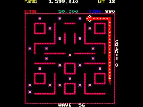 Screenshot van Nibbler – arcadespel Rock-ola