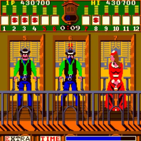 Capture d'écran de Bank Panic – jeu d'arcade Sega