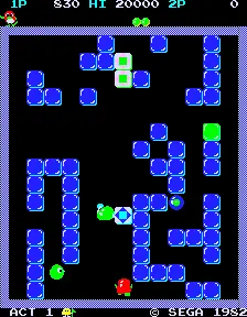 Capture d'écran de Pengo – jeu d'arcade Sega
