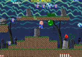 Capture d'écran de Bonze Adventure – jeu d'arcade Taito
