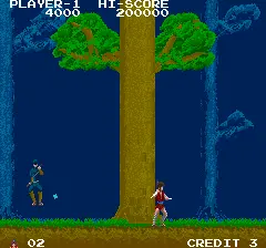 Capture d'écran de The Legend of Kage – jeu d'arcade Taito