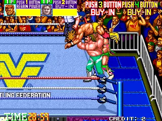 Captura de WWF WrestleFest – juego arcade Technos