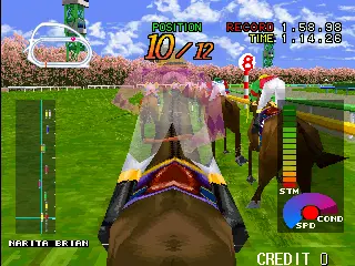 Capture d'écran de Gallop Racer – jeu d'arcade Tecmo