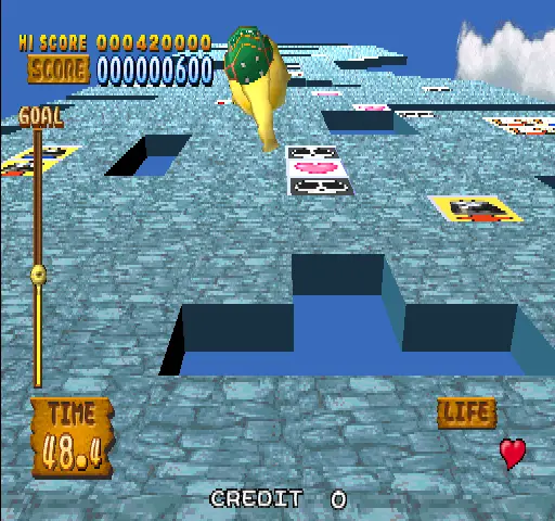 Captura de Monster Farm Jump – juego arcade Tecmo